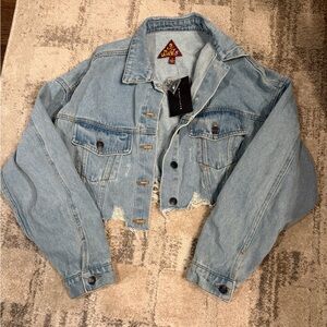 Light Blue Cropped Jean Jacket